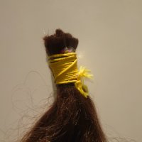 Естествена коса. Необработена, кестенява, 60см, 180гр., снимка 7 - Аксесоари за коса - 44215054