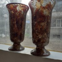 Две страхотни големи вази стъклена мозайка Уникати, снимка 5 - Антикварни и старинни предмети - 35254504