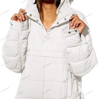 Есенно-зимно дамско едноцветно памучно яке с дълъг ръкав, 4цвята - 023, снимка 12 - Якета - 42867539