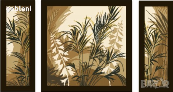 ГОБЛЕН ТРИПТИХ "ПАСТЕЛ" с ламе -Д39; размери /52*26/см.;8цвята, снимка 1