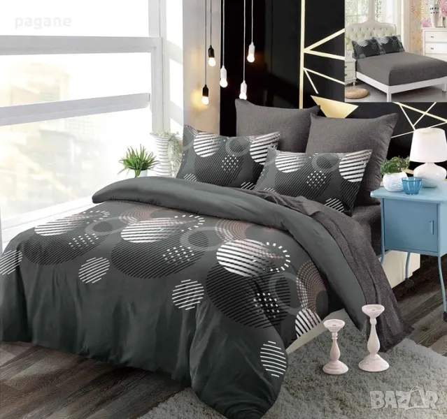 Фино памучно спално бельо с ластик от 6 части за чаршаф 180/200 , снимка 1