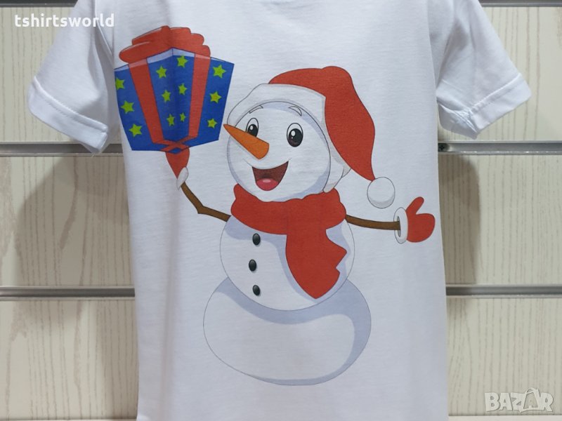 Нова мъжка/дамска коледна тениска със Снежко, Снежен човек, снимка 1