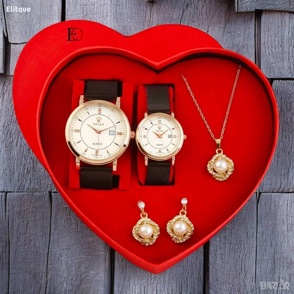 часовник,колие и обеци , снимка 1