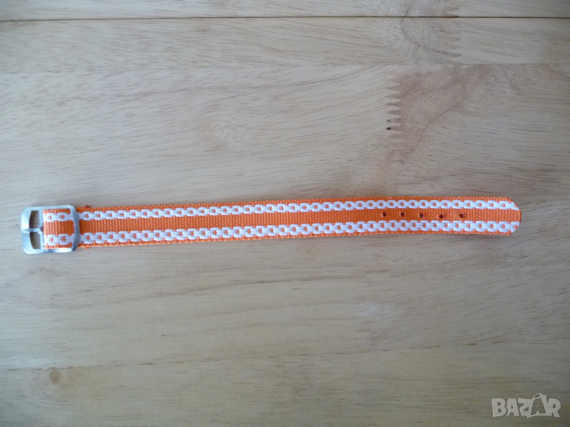 Ретро каишка за часовник оранжева стара нова текстилна, снимка 1