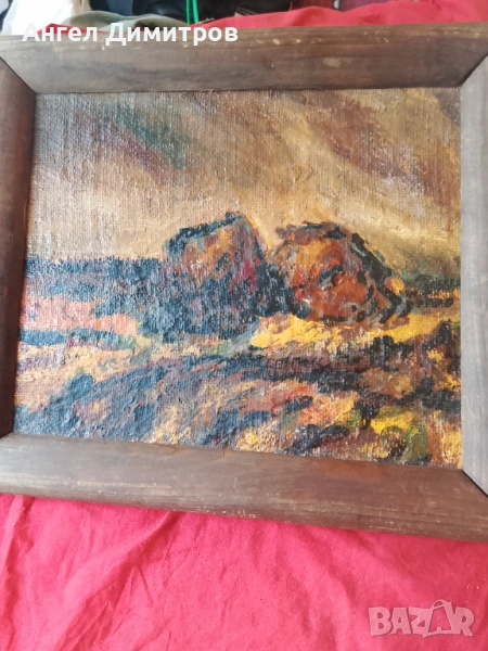 Стара маслена картина платно , снимка 1