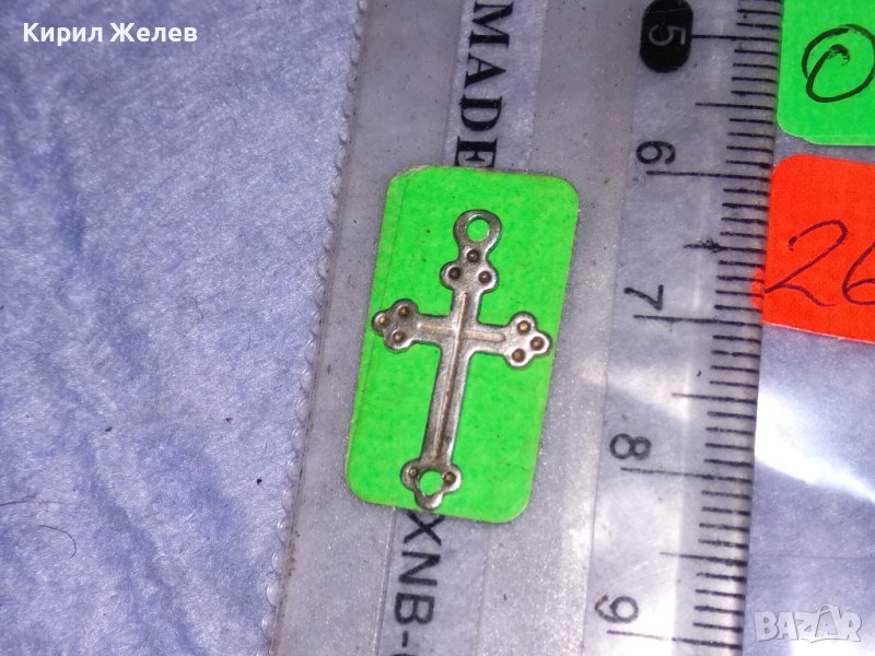 СТАРО СРЕБЪРНО НАГРЪДНО КРЪСТЧЕ СРЕБРО 950 ПРОБА РЪЧНА МАЙСТОРСКА ИЗРАБОТКА 26350, снимка 1
