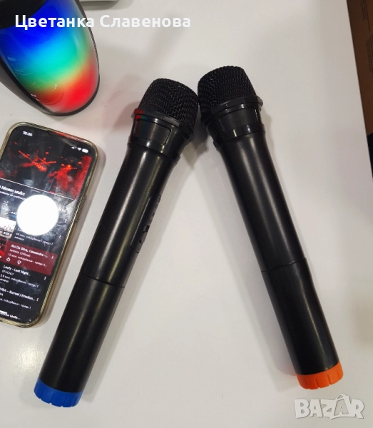 Два UHF безжични микрофона Auna за караоке системи, 865MHz, снимка 1