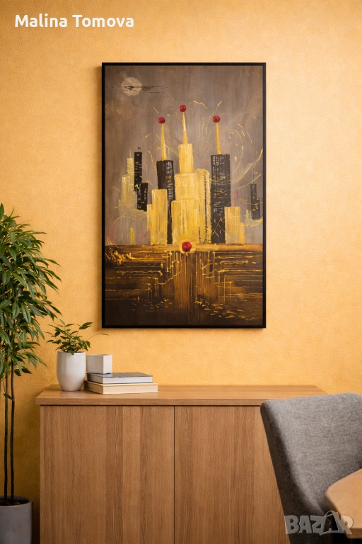 Авторска картина "Светлина над структурата, снимка 1