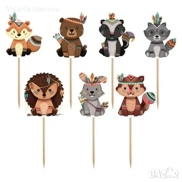 Комплект топери Животни индианци, 7 броя 10025, снимка 1