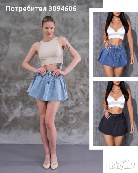 дънкова дамска пола, снимка 1