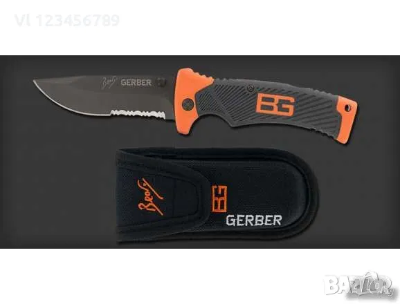 Нож сгъваем - оцеляване, GERBER Bear Grylls-Scou 18.6 см, снимка 1