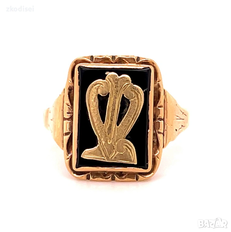 Златен мъжки пръстен 4,27гр. размер:62 14кр. проба:585 модел:36412-3, снимка 1