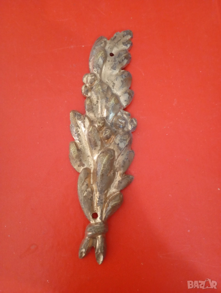 стара метална апликация,обков, снимка 1