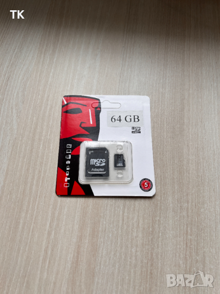Продавам нова карта памет micro SD 64 GB + адаптер, снимка 1