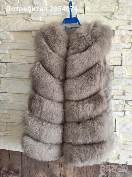 красив елек от естествен косъм и естествена кожа Л -180лв, снимка 1