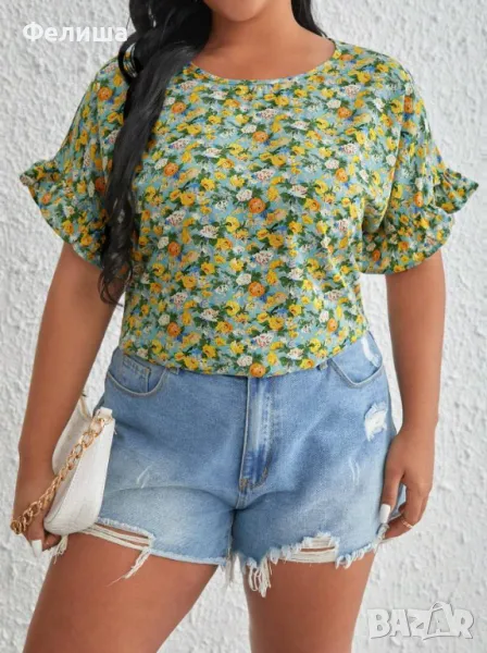 Супер Сладка Блузка на Жълти Цветчета / Розички , снимка 1