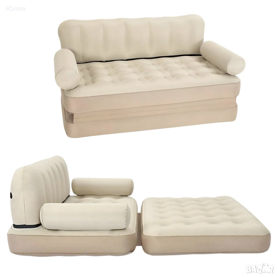 Двоен надуваем матрак + помпа , снимка 1