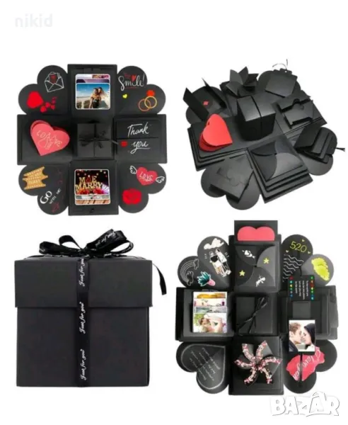 Квадратна Експлодираща кутия празна за снимки албум подарък подаръци картонена, снимка 1