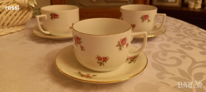 Vintage. Нови. Немски двоен сет чашка и чинийка за кафе, чай. , снимка 1