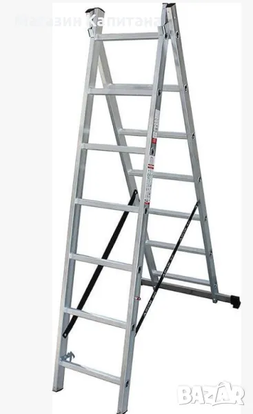 Двураменна алуминиева стълба 2х10, 2х11 стъпала Арон България, снимка 1
