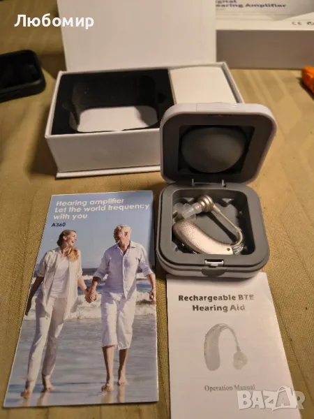 Акумулаторен цифров слухов апарат, регулируем усилвател на гласа зад ухото

, снимка 1