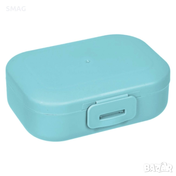 Пластмасова сапунерка за пътуване ментово с клип 11x8 см_1190875, снимка 1