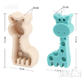 Висок прав дълбок жираф силиконов молд форма за свещ сапун гипс шоколад кубчета с имена декор, снимка 1