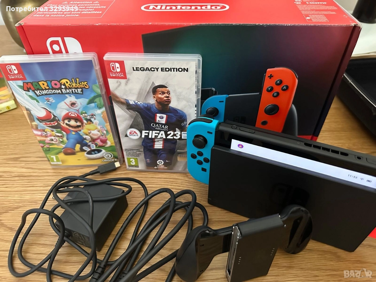 Nintendo Switch 1 с две игри подарък, снимка 1