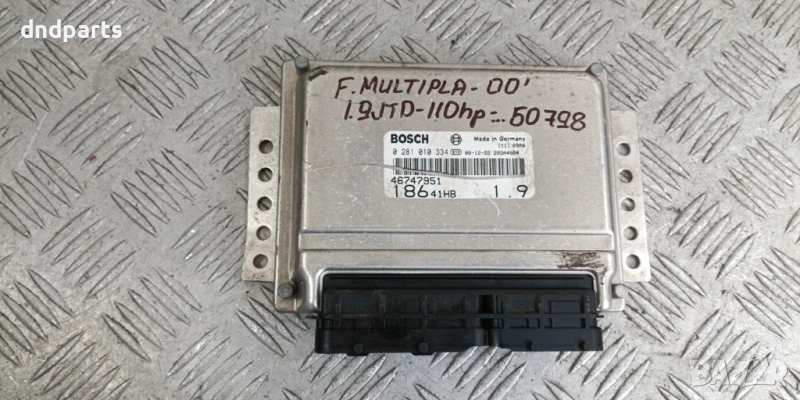 Компютър Fiat Multipla 1.9JTD 110hp 2000г. 46747951 0281010334 , снимка 1