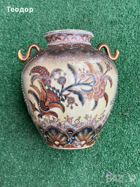 Ваза ръчно рисувана - Сатсума, снимка 1