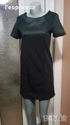 Черна права рокля от рипс и неопрен ПРОМОЦИЯ👗🍀S,S//M👗🍀арт.1055, снимка 1