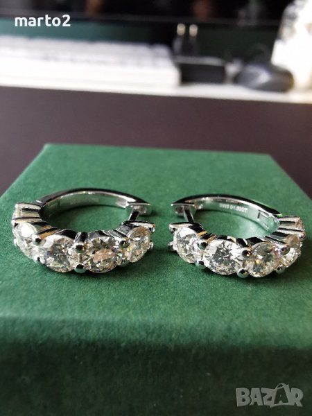 Елегантни 925 Сребърни Обеци с Мойсанити - 3 Карата!, снимка 1