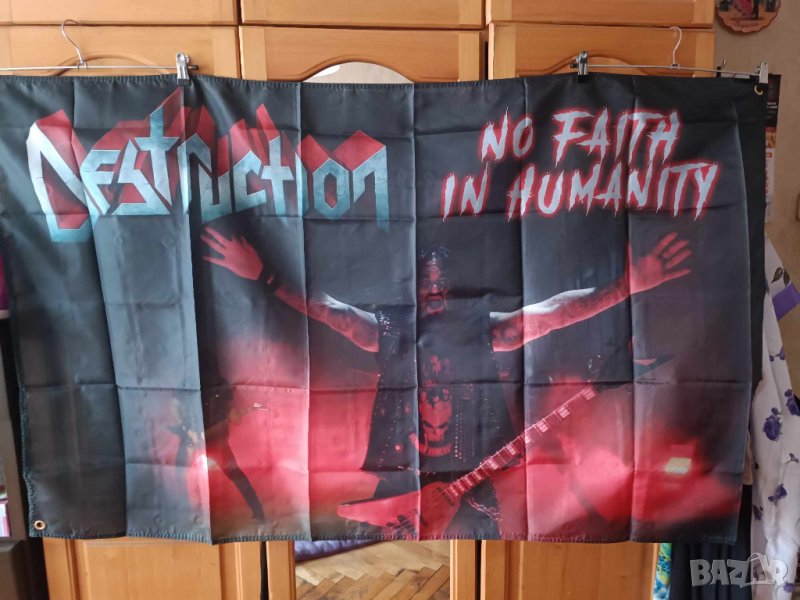 DESTRUCTION-No Faith in Humanity Flag-2 размера, снимка 1