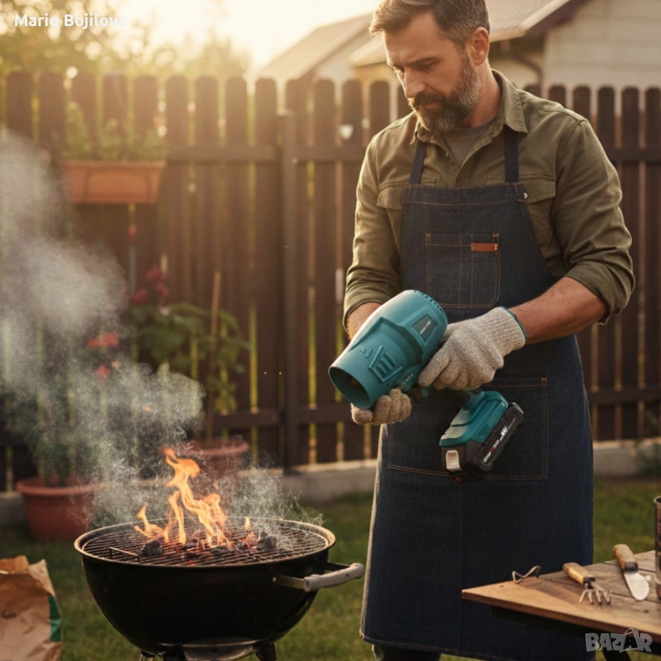 Акумулаторна турбо духалка 36V – Мощен въздушен пистолет с 2 батерии 8Ah и куфар, снимка 1