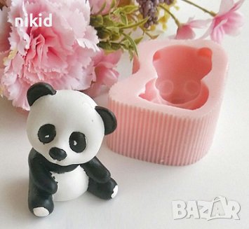 3D Панда грамадна мечка мече силиконов молд форма калъп гипс декор, снимка 1