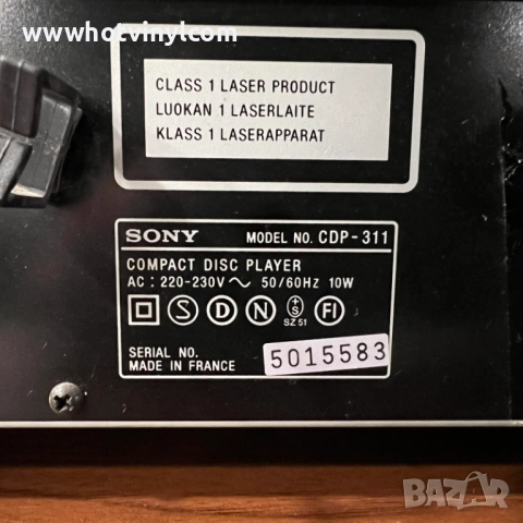 Компакт диск плеър SONY CDP-311, снимка 5 - Други - 52084385