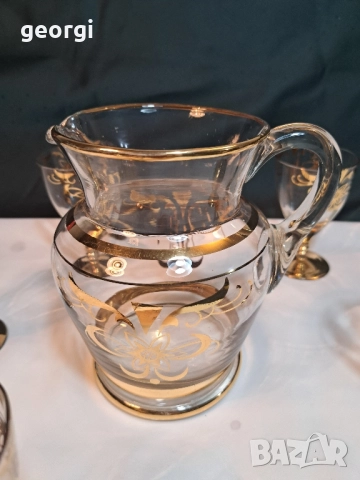 български луксозен сервиз за вино с позлата 27/5, снимка 5 - Сервизи - 51780820
