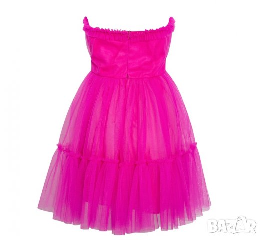  Бална абитуриентска рокля с тюл розова воали бал , снимка 6 - Рокли - 26464692