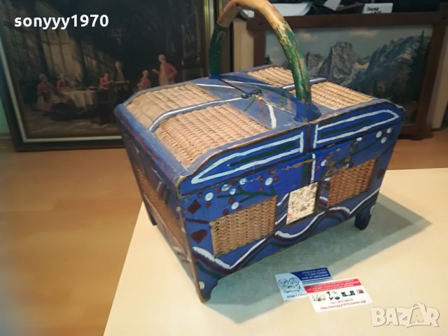 РЕТРО ЧАНТА-ДЪРВО И РАТАН-40Х40Х27СМ, снимка 9 - Колекции - 29141177