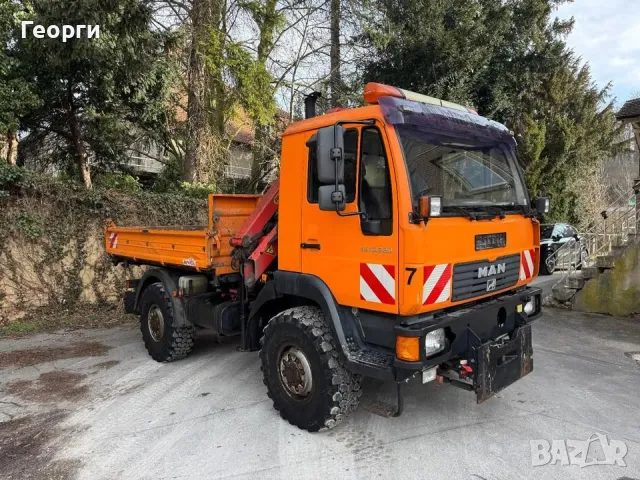 Ман 4х4 самосвал с кран, снимка 1
