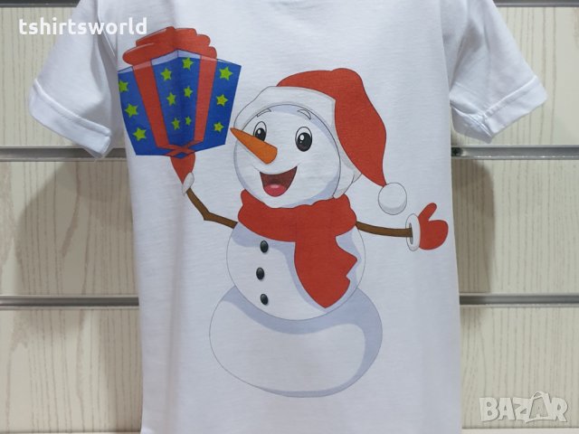 Нова детска коледна тениска със Снежко, снежен човек от 2 години до 15 години, снимка 3 - Детски тениски и потници - 31054886