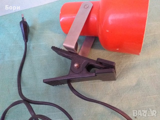 Метална лампа с щипка кабел ел.ключ, снимка 3 - Лампи за стена - 31618824