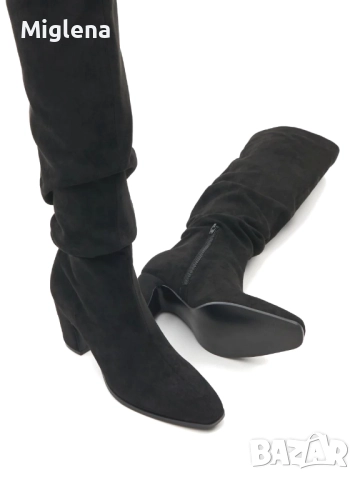 Дамски велурени ботуши , снимка 2 - Дамски ботуши - 52917646