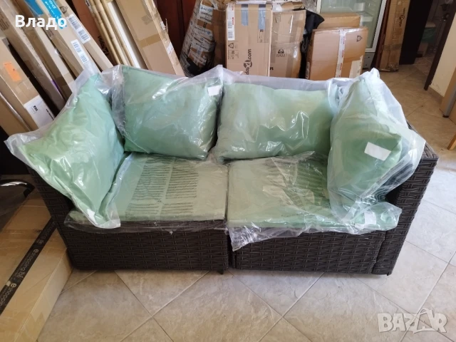 Ратанови столове с възглавници, снимка 2 - Градински мебели, декорация  - 51115322