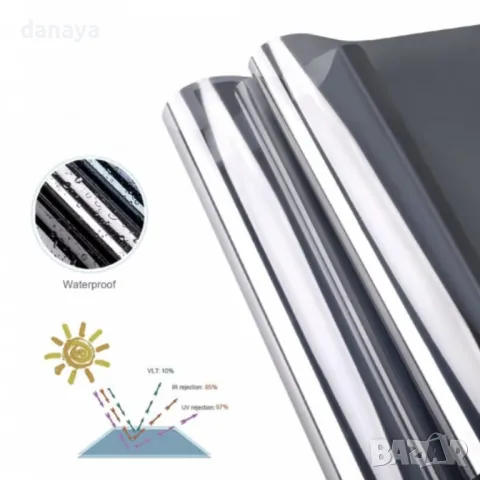 5187 Огледално фолио за прозорци, 45×200 cm, снимка 8 - Други - 47450503