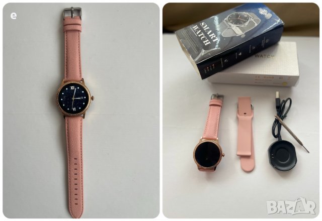 Стилен дамски смарт часовник Ултра тънък ,Водоустойчив,Цвят Розов НОВ, снимка 5 - Смарт гривни - 39735547