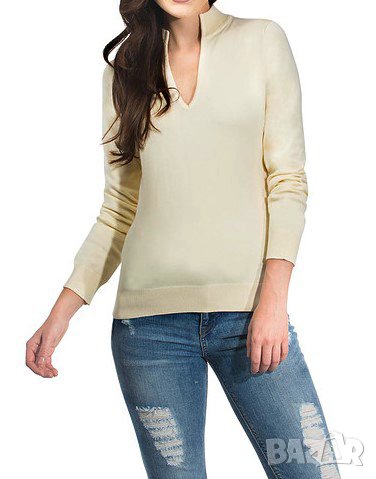 Пуловер в цвят екрю марка Vincenzo Boretti - L