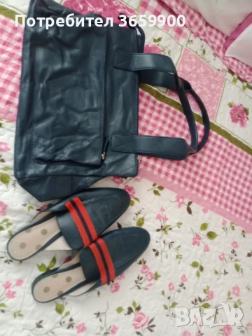 Дамски комплект-чанта и чехли, естествена кожа, снимка 7 - Чанти - 51020175