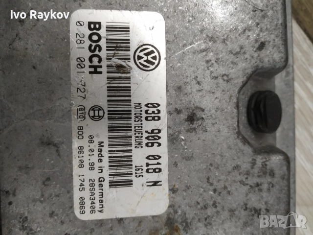 компютър VW VOLKSWAGEN PASSAT 1.9 TDI 038 906 018 N, 038906018N, BOSCH, 0281001727, снимка 3 - Части - 52937465
