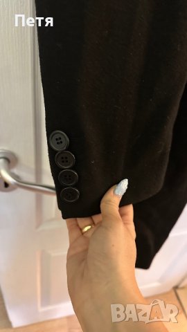 H&M Мъжки черен балтон / палто, снимка 3 - Палта - 42025959